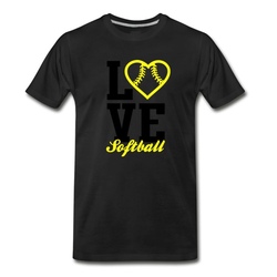 Men's Love Softball T-Shirt - Black