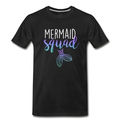 Men's Mermaid Squad Mermaid Birthday Party T-Shirt - Black