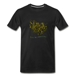 Men's Mistletoe, Kiss me challenge T-Shirt - Black