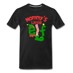 Men's Mommy's Little Elf T-Shirt - Black