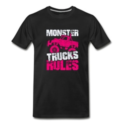 Men's Monster Trucks Rules Cars Trucks Driver Rally Gift T-Shirt - Black