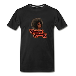 Men's Natural Hair Beauty with Glasses T-Shirt - Black