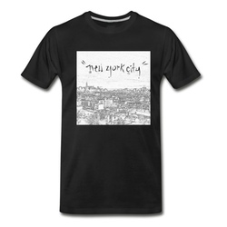 Men's New York City (NYC) Cityscape Skyline T-Shirt - Black