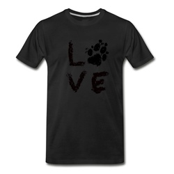 Men's paw print love T-Shirt - Black