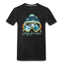 Men's Pray for Snow. Love skiing. Sport.Ski.Mountains. T-Shirt - Black