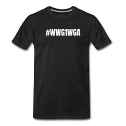 Men's QANON T-Shirt | Q-Anon Shirt | ＃WWG1WGA Hashtag T-Shirt - Black