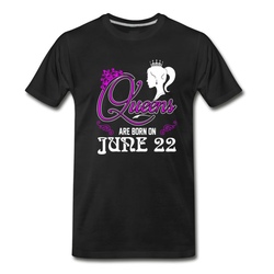 Men's Queens are born on JUNE 22 T-Shirt - Black