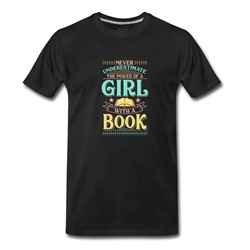 Men's Reading girl with a book funny quote gift power T-Shirt - Black