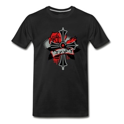 Men's Rosicrucian Cross with Rose and thorns T-Shirt - Black