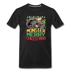 Men's Santa Christmas Truck T-Shirt - Black