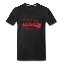 Men's Santa Claus christmas reindeer sleigh T-Shirt - Black