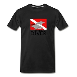 Men's Scuba Divers with Sharks T-Shirt - Black