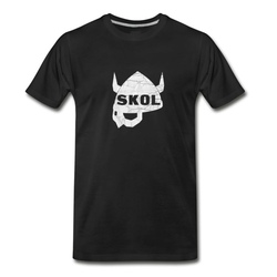 Men's Skol, Helmet, Distressed, Viking, Horned, Gift, T-Shirt - Black