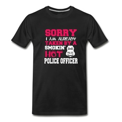 Men's smokin hot police officer T-Shirt - Black