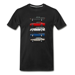 Men's Stack of Mercedes W124 E-Class T-Shirt - Black