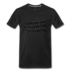 Men's Stranger Things Alphabet T-Shirt - Black