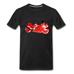 Men's SUZUKI HAYABUSA 1300 RED T-Shirt - Black