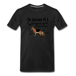 Men's The Anatomy Of A German Shepherd Shirt T-Shirt - Black