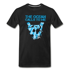 Men's The Ocean Calls To Me T-Shirt - Black