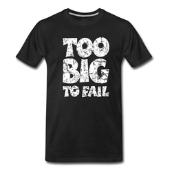 Men's TOO BIG TO FAIL Distressed White T-Shirt - Black