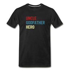 Men's Uncle TShirt Cool awesome godfather hero family T-Shirt - Black