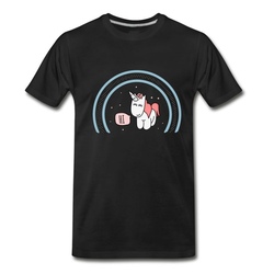 Men's Unicorn Rainbow T-Shirt - Black