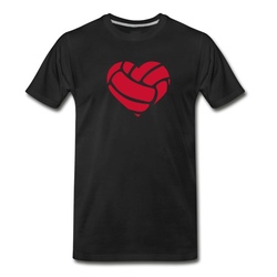 Men's Volleyball Heart funny tshirt T-Shirt - Black