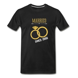 Men's Wedding Anniversary Married since 2000 T-Shirt - Black